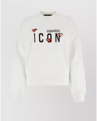 DSquared² - Icon Cotton Crew-Neck Sweatshirt With Unique Chest Patches - Lyst