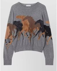 Stella McCartney - Virgin Wool Ribbed Round Neck Jumper - Lyst