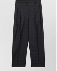 Prada - Tailored Trousers Pleats Belt Loops Wide Leg - Lyst