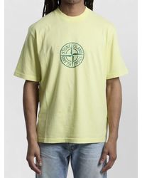 Stone Island - Ribbed-Crewneck Logo-Print Organic Cotton T-Shirt - Lyst
