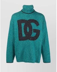 Dolce & Gabbana - Ribbed Mélange Roll Neck Wool Jumper - Lyst