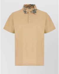 Burberry - Piquet Polo Shirt Checked Collar Short Sleeves - Lyst