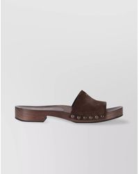 Miu Miu - Suede Stud Flat Sandals - Lyst