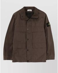 Stone Island - Field Jacket Long Sleeves Collared Neck - Lyst