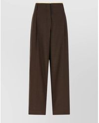 Magda Butrym - Lace Trim Trousers With Back Pocket And Belt Loops - Lyst
