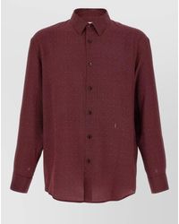 Saint Laurent - Cassandre Long Sleeve Patterned Shirt - Lyst