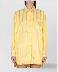 Etro - Striped Silk Blend Shirt With Chest Pocket - Lyst
