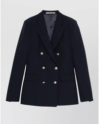 Tagliatore - Double Breasted Jacket Front Pockets Notch Lapels - Lyst