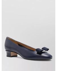 Ferragamo - Leather Pumps Round Toe Bow Detail - Lyst