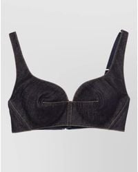 Givenchy - Denim Cotton Bra Top Contrast Stitching - Lyst