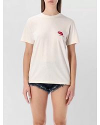Isabel Marant - Embroidered Round Neck Short Sleeve Top - Lyst