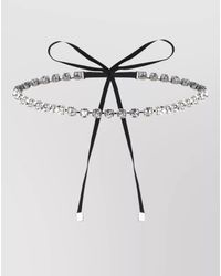 MM6 by Maison Margiela - Rhinestone Necklace Adjustable Strap Bow Detail - Lyst