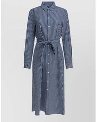 Polo Ralph Lauren - Striped Cotton Shirt Midi Dress - Lyst