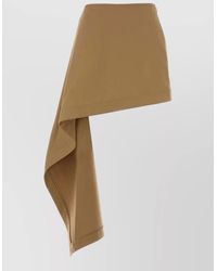 Loewe - Cotton Blend Mini Skirt Asymmetric Buttons - Lyst