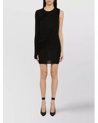 ANDREADAMO - Viscose One-Shoulder Draped Mini Dress - Lyst