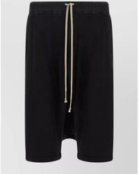 Rick Owens - Cotton Drawstring Drop-Crotch Shorts - Lyst