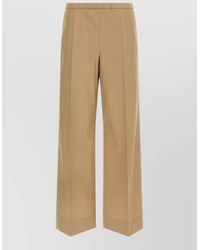 Moncler - Grosgrain Logo Patch Straight Leg Trousers - Lyst