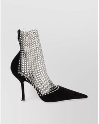 Rene Caovilla - Mesh Pointed Toe Stiletto Ankle Pumps - Lyst