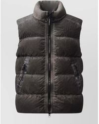 C.P. Company - Padded High Collar Sleeveless Zip Pockets Vest - Lyst