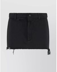 Balenciaga - Mini Skirt With Belt Loops And Button Detail - Lyst