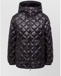 Moncler - Short Down Jacket With Diamond Quilting And Hood - Lyst