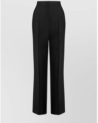 Alberta Ferretti - High Waist Straight Leg Trousers With Side Pockets - Lyst