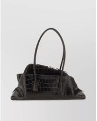 The Attico - Crocodile Texture Top Handles Shoulder Bag - Lyst
