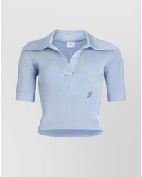 Patou - V-Neck Short-Sleeve Polo Shirt - Lyst