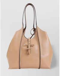 Tod's - Grained Leather Shoulder Bag With Double Handles - Lyst