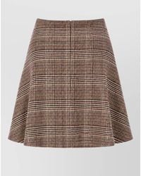 Ermanno Scervino - Wool Checked High-Rise Mini A-Line Skirt - Lyst