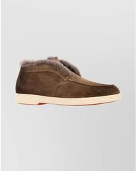 Santoni - Suede Lace-Up Shoes Rubber Sole - Lyst
