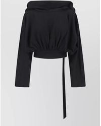Rick Owens - Hooded Cropped Knit Top Long Sleeves - Lyst