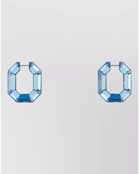 Swarovski - Crystal Lucent Hoop Earrings Octagonal Design - Lyst