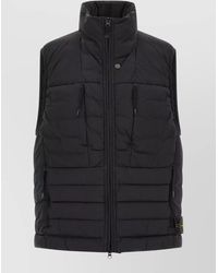 Stone Island - G100011 High Collar Padded Vest Pockets - Lyst