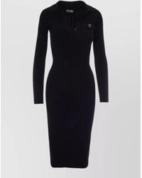 Elisabetta Franchi - Silk-Blend Knee-Length Knitted Dress - Lyst