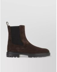 Hogan - Suede Ankle Boots With Elastic Side Panels - Lyst