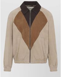 Valentino - Leather Jacket Geometric Chest Detail - Lyst