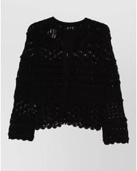 Semicouture - Zilla Cotton Cardigan Crochet Knit Tiers - Lyst