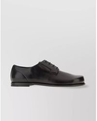 Fendi - Leather Lace-Up Shoes Squared Toe - Lyst
