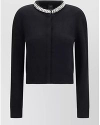 Pinko - Cashmere-Blend Slim-Fit Jewel-Embellished Cardigan - Lyst