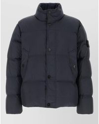 Stone Island - Navy Blue Nylon Down Jacket - Lyst