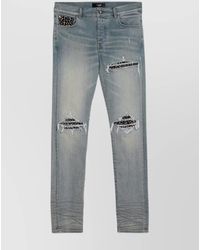 Amiri - Leopard Print Distressed Jeans Five-Pocket Style - Lyst