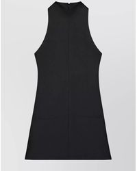 Courreges - Twill Sleeveless Mock Neck Mini Dress - Lyst