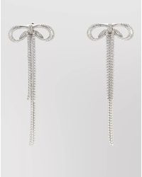 Self-Portrait - Crystal Bow Dangle Earrings Rhinestone Accents - Lyst
