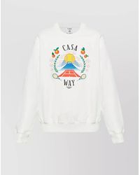 CASABLANCA - Cotton Casa Way Mountain Embroidered Sweatshirt - Lyst