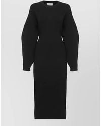 Loulou de Saison - Viscose High-Neck Long-Sleeve Knitted Dress - Lyst