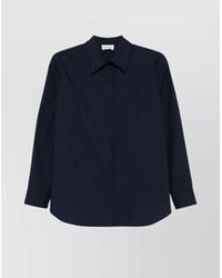 P.A.R.O.S.H. - Straight-Point Collar Cotton Shirt With Buttoned Cuffs - Lyst