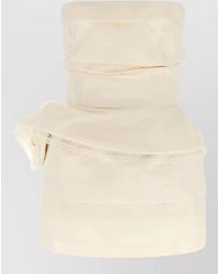 Magda Butrym - Silk Blend Off-Shoulder Draped Mini Dress - Lyst