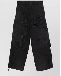 Balenciaga - Straight Leg Trousers With Wide Frayed Edges - Lyst