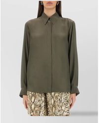 Dries Van Noten - Silk Blend Satin Regular Fit Shirt - Lyst